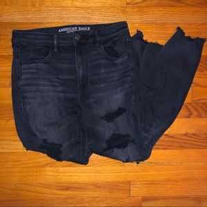American Eagle Black Ripped Skinny Jeans